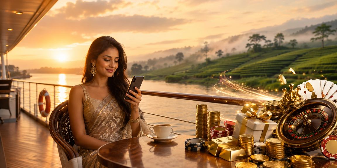 A user accessing the casino app at a tea garden in Khulna